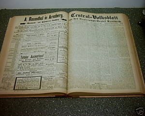 <b>Arnsberg (Sauerland)</b> Central-Volksblatt Jg. 1879