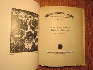 <b>Jüdische Bücherei Gurlitt</b> Friedeberger:Joseph Budko 1/100